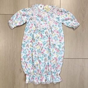 VTG‎ Allison Ann Baby Girl Floral Lace Trim Nightgown 0–12 Months NWT Made USA